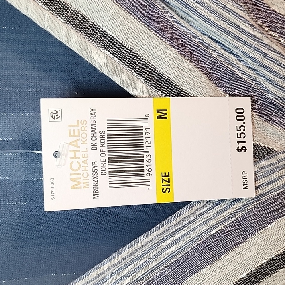Michael KORS DRESS Striped Blue and White - Picture 4 of 5
